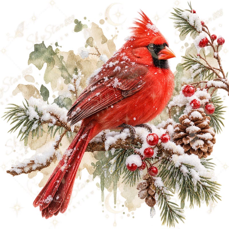 Garden Cardinal Clipart - Etsy