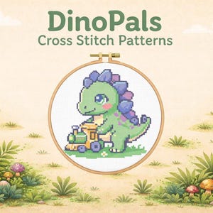Dinosaur Train Cross Stitch Pattern (PDF Download)