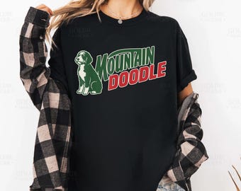 Mountain Doodle Funny Dog Shirt, Bernedoodle Owner Gift, Vintage Soda Logo Parody Tee, Adventure Dog Mom Shirt, Goldendoodle Clothing
