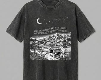 Mountain Scenery Comfort Colors Shirt, Inspirational Quote Nature Tee, Vintage Farm Graphic T-Shirt, Boho Camping Clothes