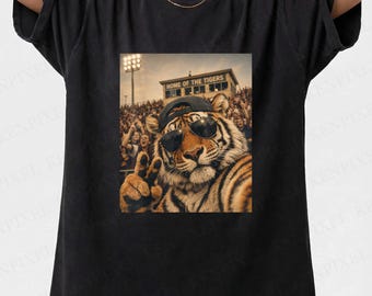 Funny Tiger Comfort Colors T-Shirt, Retro Stadium Graphic Tee, 90s Vintage Animal Shirt, Sports Tailgate Tee