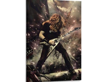 Dave Mustaine Canvas Print: Rock Guitarist Wall Art Poster Picture