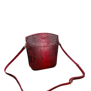 Rote Python Sling Taschen | Natürliche Einzigartige Schuppe aus Retikulierter Python | Frauen Handtaschen, Luxus Geldbörse
