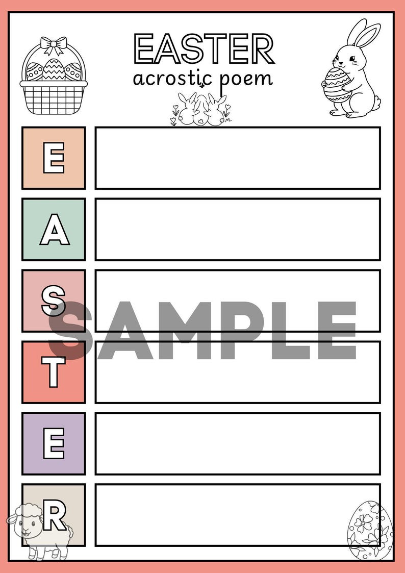 Easter Acrostic Poem Writing Template KS1/KS2 - Etsy Australia