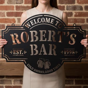 Custom Metal Bar Sign,Personalized Pub Wall Decor,Home Bar Custom Sign,Metal Pub Decor Sign,Custom Beer Bar Sign,Personalized Bar Name Sign