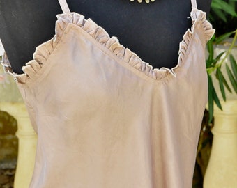 Silk top, Fine silk top, boho silk top, summer thin strap top, Dusty pink silk top LAYA