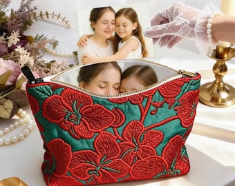 Custom Photo Lined Clutch, Personalized Keepsake Bag, Mother's Day Gift