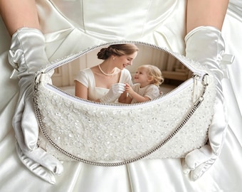 Personalized Photo Sequin Bridal Clutch | Custom Picture Evening Bag | Keepsake Bridesmaid Gift | Memory Handbag  | bridal accessories