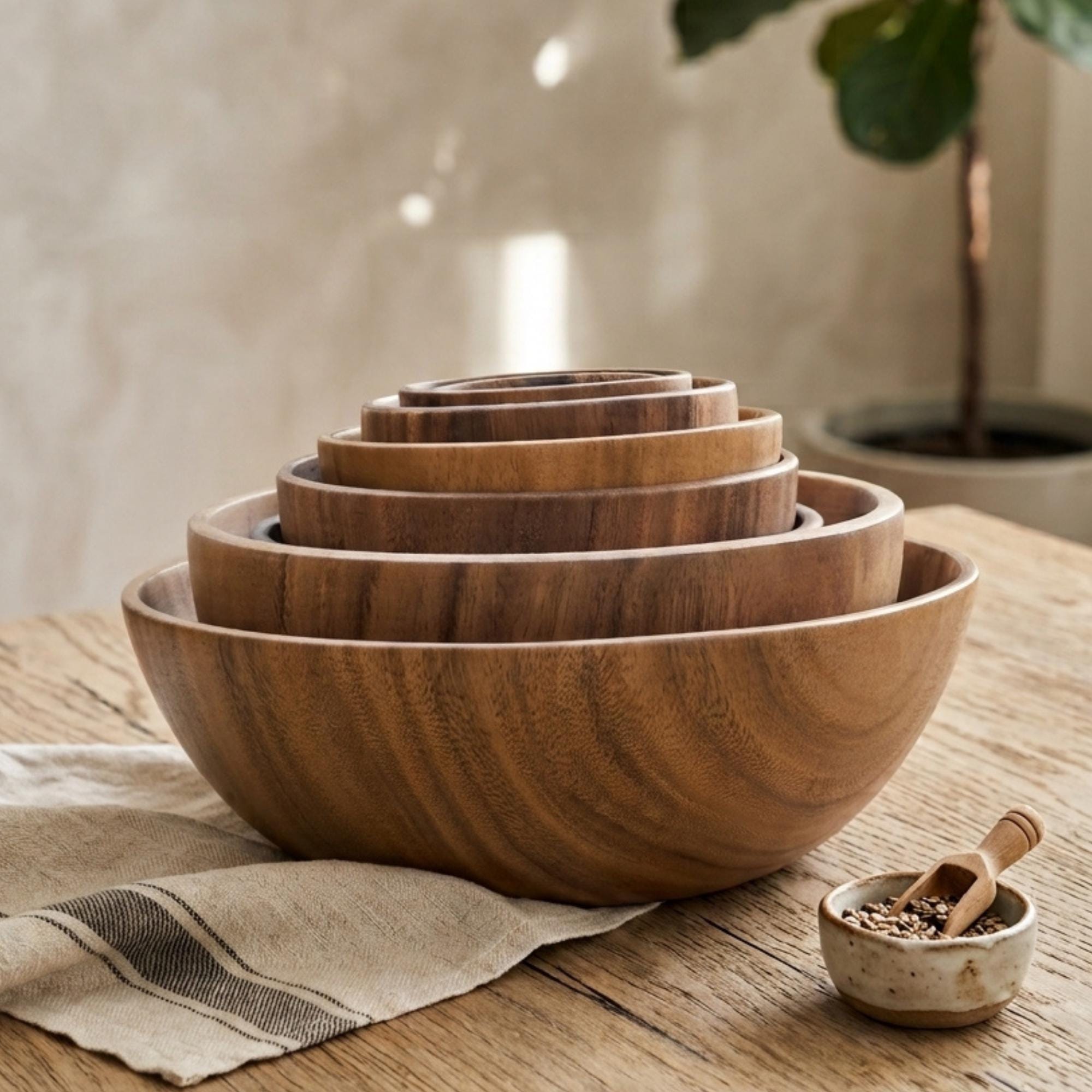 Holz salat schüssel set