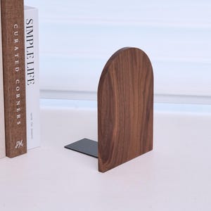 Wood Bookends Set, Minimalist Book Holder for Bookshelf, Desk Organizer, Minimalist Home Decor, Unique Reader Gift, Gift for Book Lover image 11