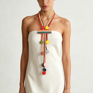 black statement necklace geometric pendant necklace minimalist modern jewelry long drop necklace bold art necklace