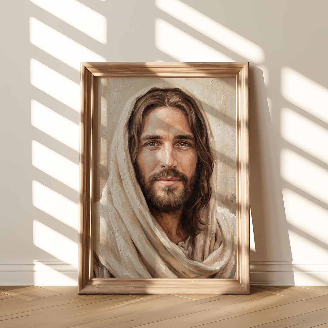Jesus Portrait Wall Art Printable, Christian Wall Decor, Jesus Christ ...
