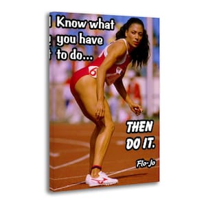 Inspirational Motivational Flo-Jo Florence Griffith Joyner Canvas Print - Wall Art Painting Decor Poster