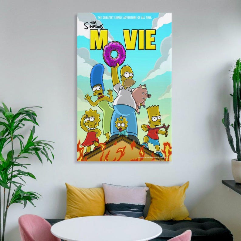 Simpsons Cartoon Movie Poster Classic Canvas Prints - Wall Decor Art ...