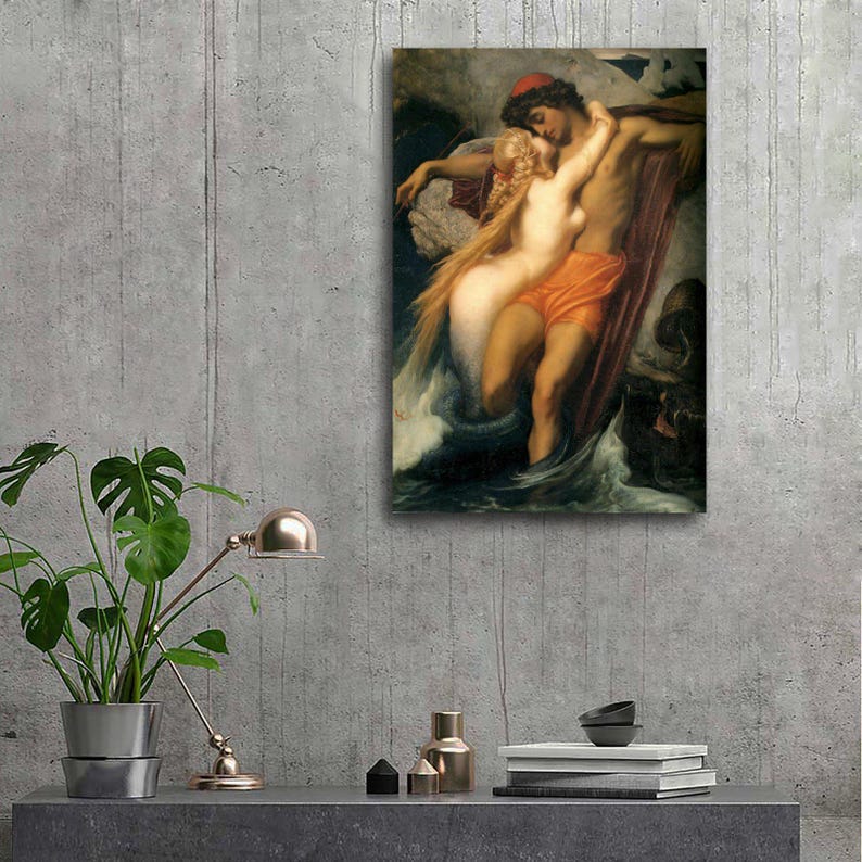 The Fisherman And The Syren By Frederic Leighton Classic Canvas Prints the-fisherman-and-the-syren-by-frederic-leighton-classic-canvas-prints