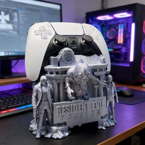 Resident Evil 9 Handkontrollställ – 3D-utskriven PS5-spelskärm Silver