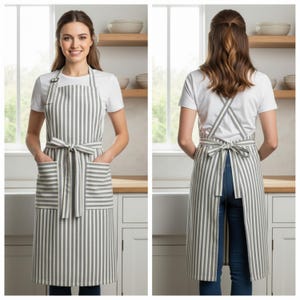 レトロなビブエプロンの縫製パターン - ヴィンテージキッチンスタイル（PDFダウンロード）