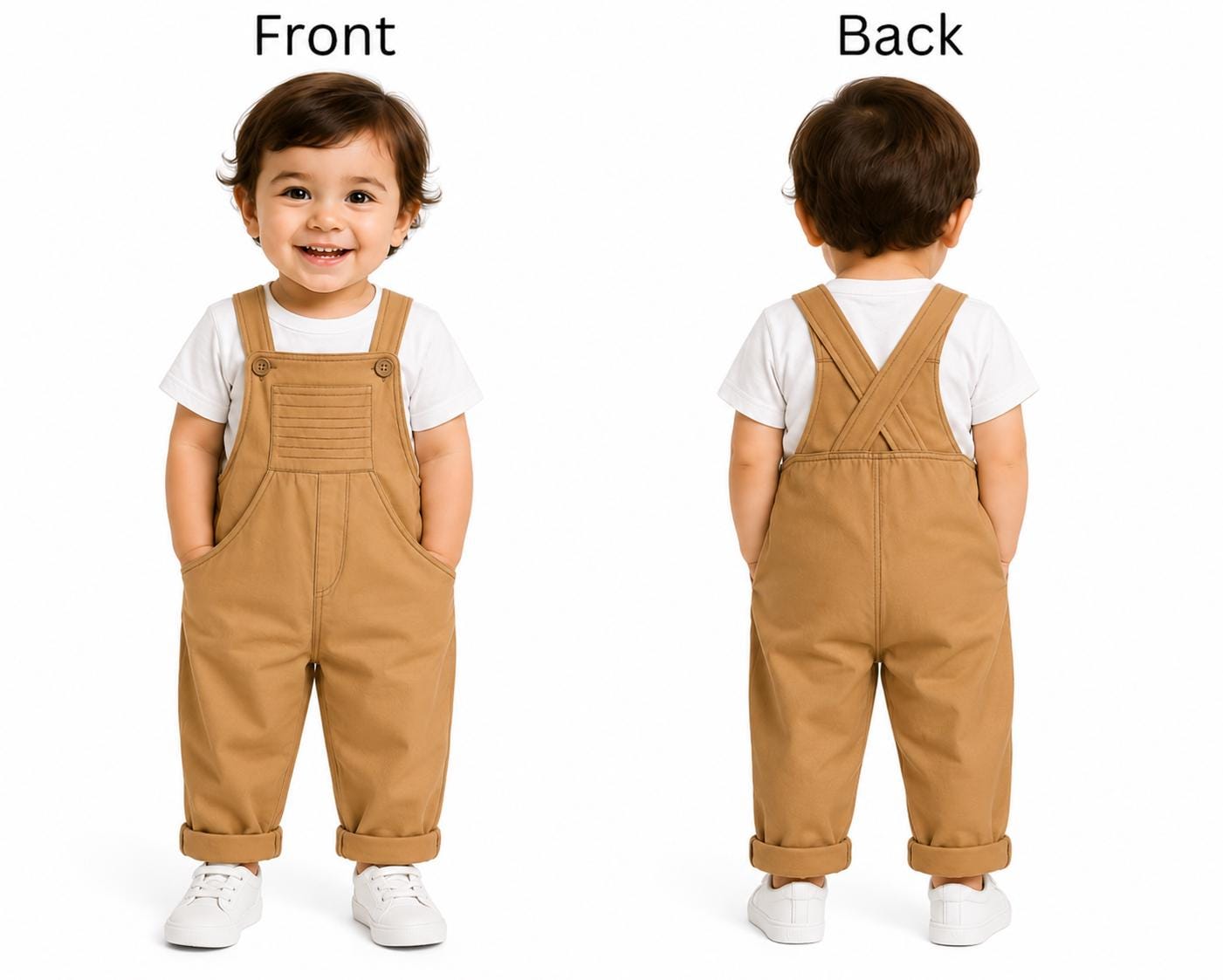Kids Overalls Sewing Pattern – Cross-back Dungaree Jumpsuit (PDF ...