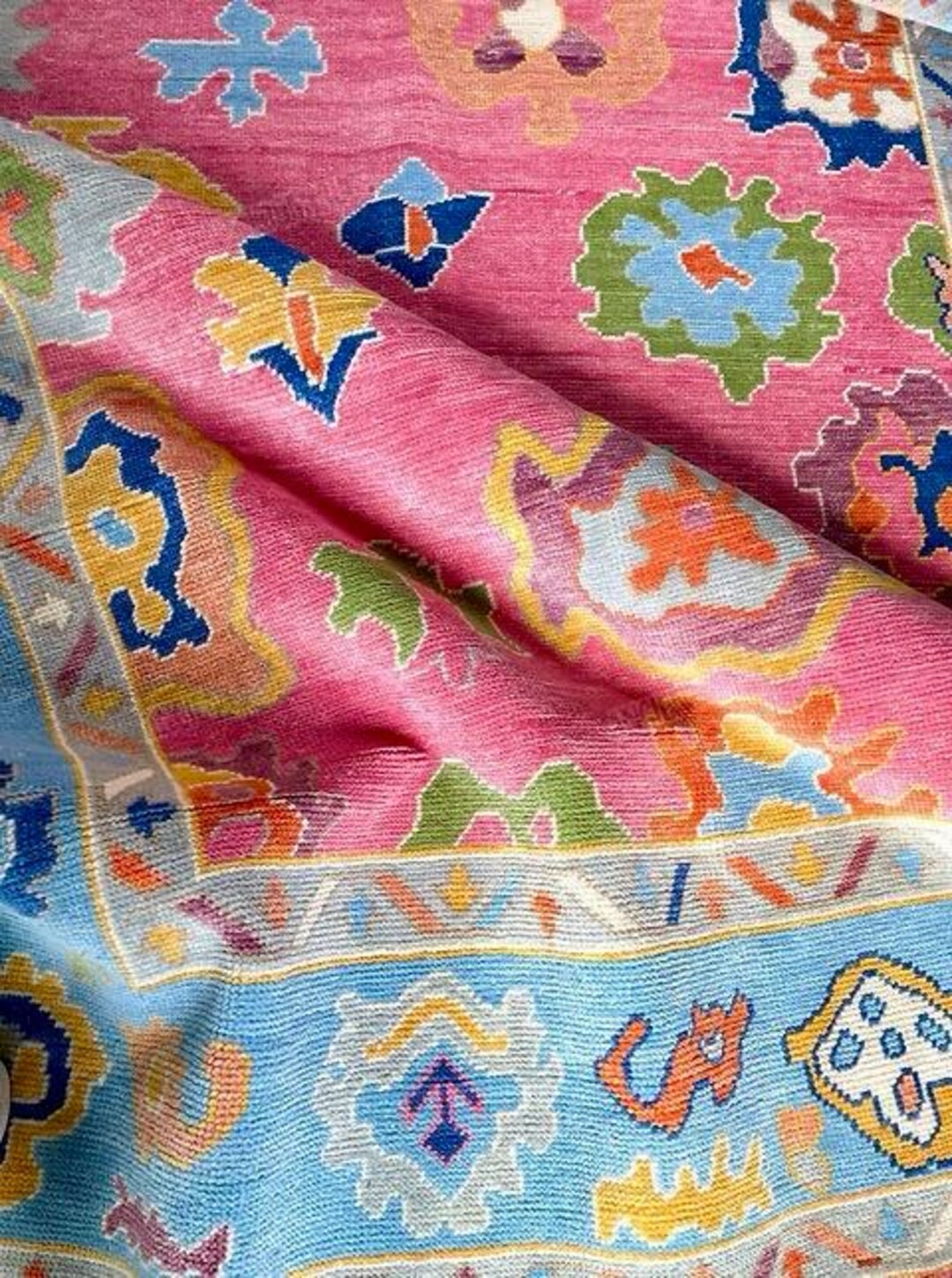 Vintage Pink Tibetan Dragon Rug | Hand-knotted Wool Runner, Oriental ...