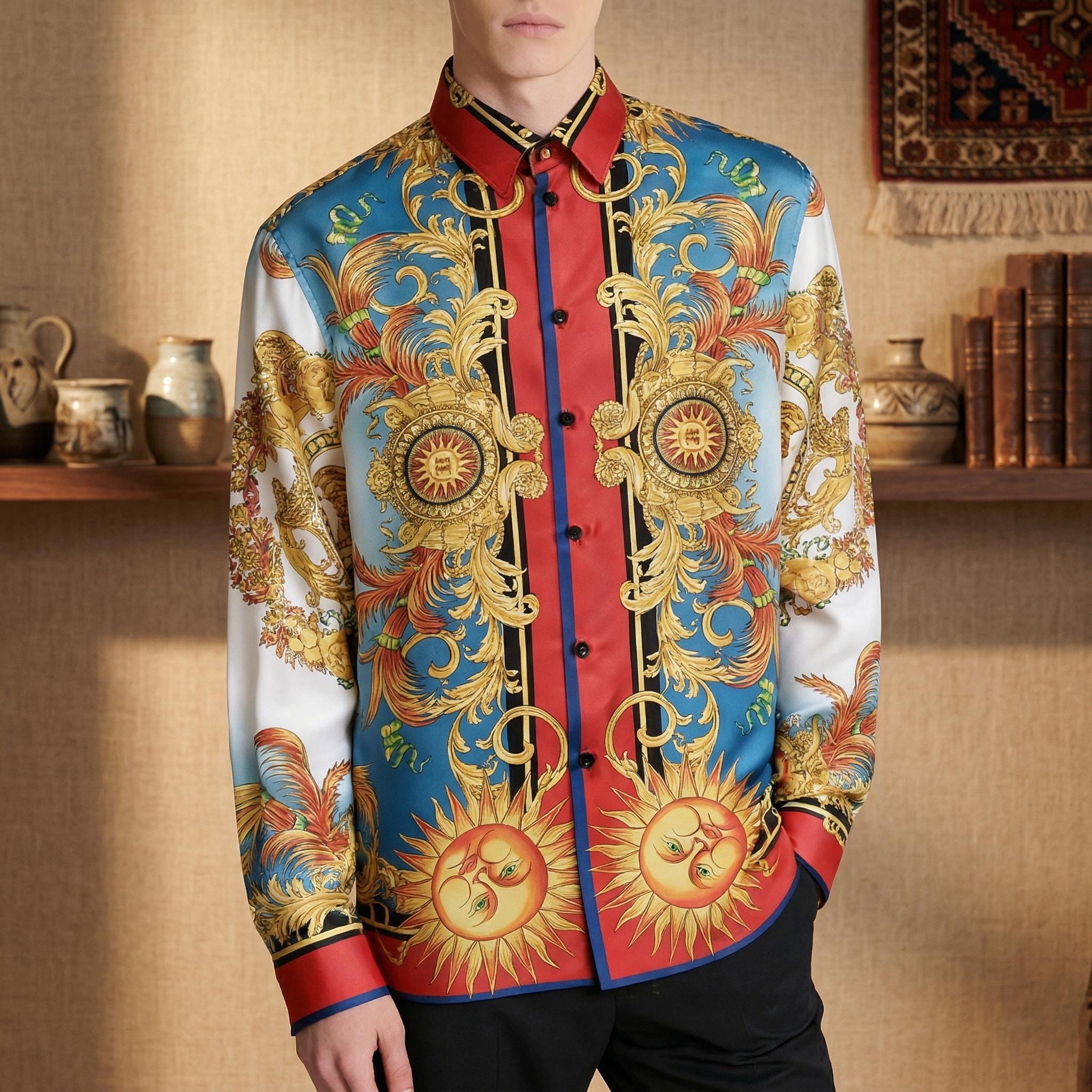 Versace Mens Silk Shirt - Etsy Canada Versace Mens Silk Shirt - Etsy Canada