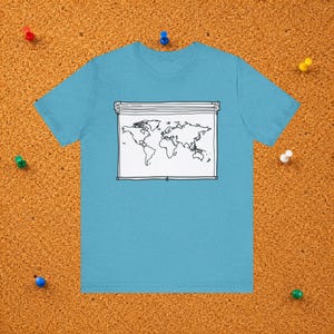 Pull Down Map Shirt · No Text, Detention Lo-Fi · Nostalgic School T-Shirt · Educator Gift · Teacher Tee · Retro Classroom Graphic Tee