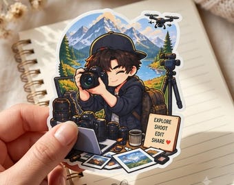 Photographer Sticker, Photography Lover Gift, Travel Photographer Sticker, Camera Lover Decal, Landscape Photography Gift, Photographer Gift