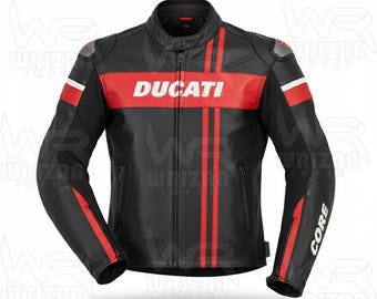 Ducati Corse Black & Red Racing Leather Jacket