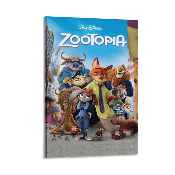 Zootopia v2 2016 Movie Glossy Painting On Canvas Wall Art Poster Picture Print Living Room Walls Decor Home Posters