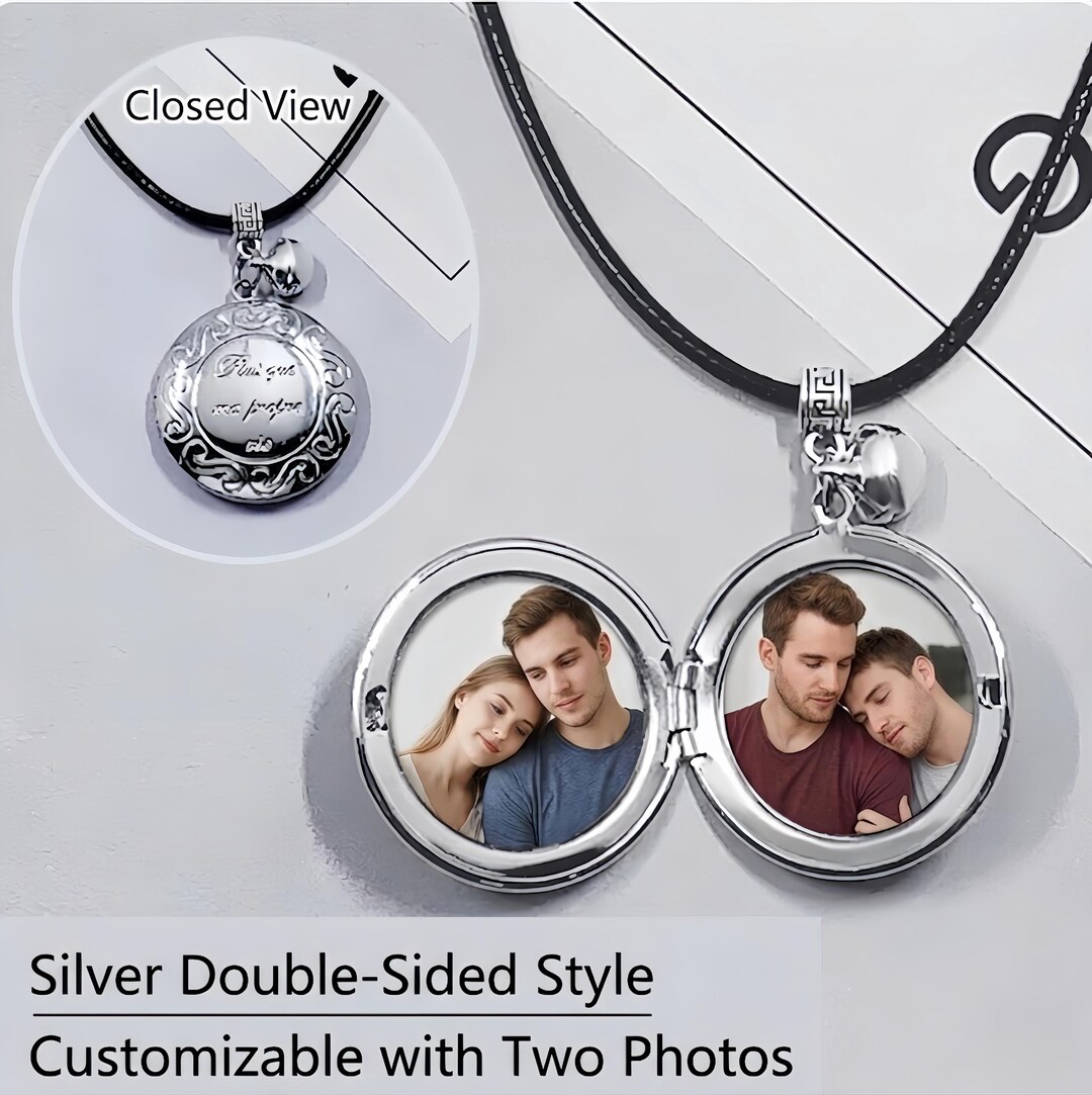 Custom Photo Locket, Personalized Couple Gift, Vintage Brass 2-photo ...