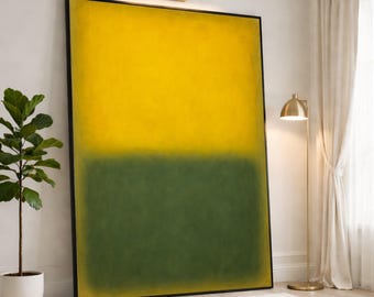 Mark Rothko No.30 1961 Yellow and Olive Green Color Field Painting Abstract Expressionism Canvas Print Large Modern Minimalist Wall Art