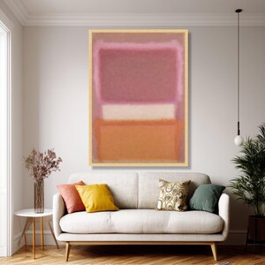 Mark Rothko Blush Pink Peach Abstract Canvas, Soft Pastel Wall Art, Large Modern Minimalist Decor image 6