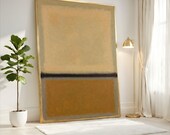 Mark Rothko Sand Beige Caramel Abstract Canvas, Warm Neutral Color Field, Minimalist Modern Wall Art
