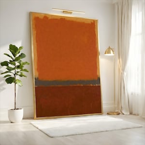 Mark Rothko Rost Orange Rost Abstrakte Leinwand, Warmes Erdton-Farbfeld, minimalistische moderne Wandkunst