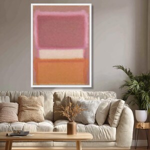 Mark Rothko Blush Pink Peach Abstract Canvas, Soft Pastel Wall Art, Large Modern Minimalist Decor image 7
