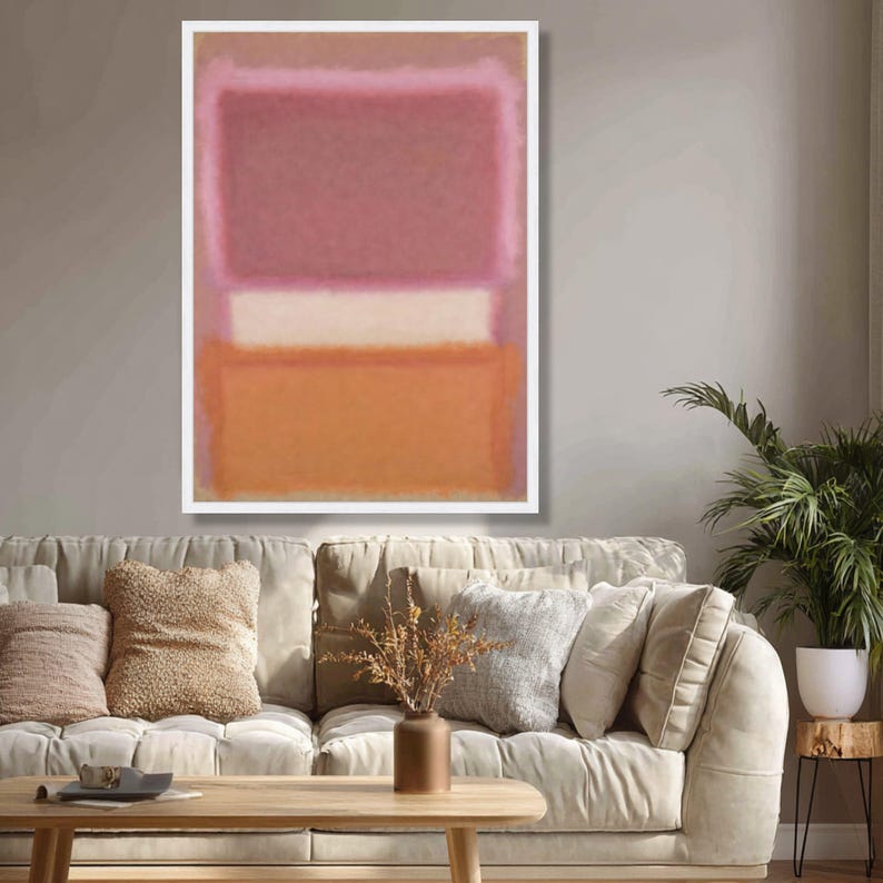 Mark Rothko Blush Pink Peach Abstract Canvas, Soft Pastel Wall Art, Large Modern Minimalist Decor image 7