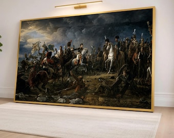 Dramatic Historical Battle Canvas Print, Stunning Wall Art for Living Room, Office Decor, Rich Colors and Intricate Details