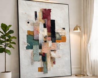 Colorful Abstract Wall Art Print, Modern Geometric Design for Living Room or Office, Canvas Wall Art for Contemporary Decor