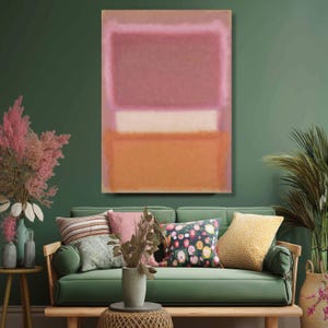Mark Rothko Blush Pink Peach Abstract Canvas, Soft Pastel Wall Art, Large Modern Minimalist Decor image 4