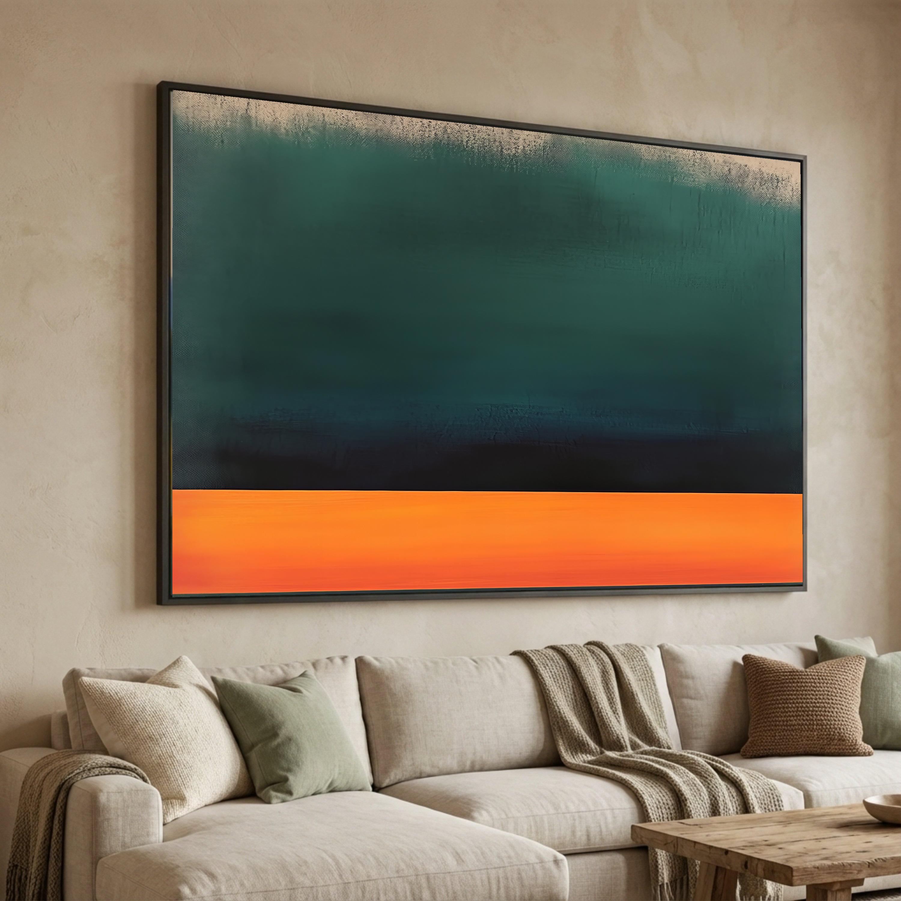 Mark Rothko No.85 1961 Green and Orange Color Field Painting Abstract ...