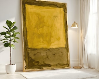 Mark Rothko Golden Yellow and Olive Brown Color Field Canvas Print, Minimalist Abstract Wall Art, Warm Elegant Decor