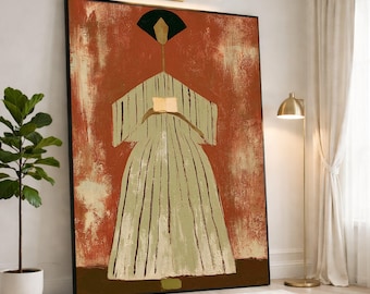 Stylized Woman Canvas Print, Minimalist Wall Art for Modern Home Decor, Unique Artwork for Living Room or Bedroom, stylized woman art
