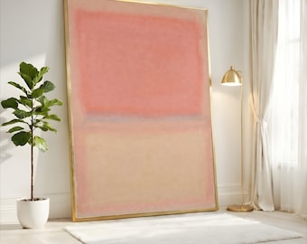 Mark Rothko Peach Pink and Warm Beige Color Field Canvas Print, Minimalist Abstract Wall Art, Soft Modern Home Decor