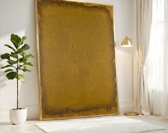 Mark Rothko Mustard Yellow and Golden Brown Color Field Canvas Print, Minimalist Abstract Wall Art, Warm Earth Tone Decor