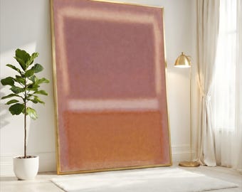 Mark Rothko  Dusty Rose Terracotta Abstract Canvas, Soft Warm Earth Tones, Minimalist Modern Wall Art