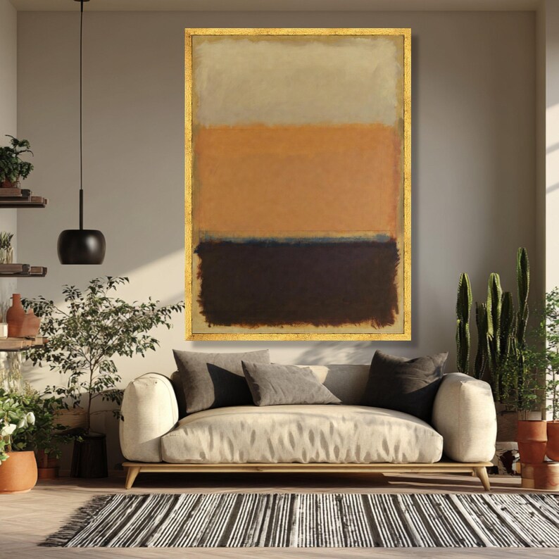 Mark Rothko Netural Mark Rothko Beige Sand Brown Abstract Canvas, Neutral Earth Tone Color ...