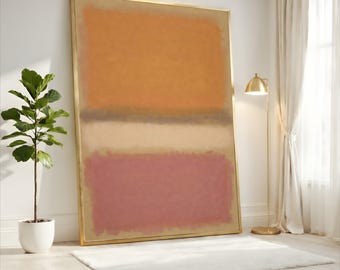 Mark Rothko Muted Orange, Cream and Dusty Rose Color Field Canvas Print, Minimalist Abstract Wall Art, Warm Neutral Decor