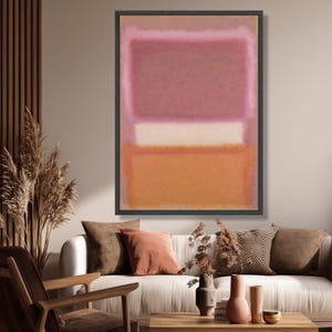 Mark Rothko Blush Pink Peach Abstract Canvas, Soft Pastel Wall Art, Large Modern Minimalist Decor image 3