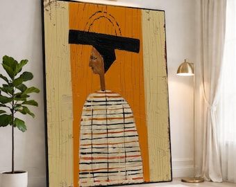 Abstract Woman Canvas Print, Modern Wall Art, Colorful Portrait, Boho Decor, Minimalist Home Art, Unique Gift for Art Lovers