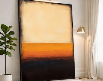 Mark Rothko No.51 1962 Cream Orange and Deep Brown Color Field Painting Abstract Expressionism Canvas Print Large Modern Minimalist Wall Art