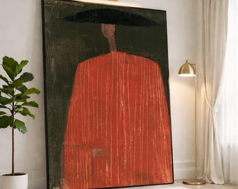 Abstract Wall Art Print, Bold Red and Black Design for Modern Home Decor, Perfect Canvas Print for Living Room or Office